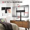 Swivel Universal TV Stand for 32-75 inch TVs with Tilt Down/Up, 8 Levels Height Adjustable Table Top TV Mount Stand with Stable Heavy Duty Tempered Glass Base, MAX VESA 600x400 mm, up to 99lbs, Black view 3