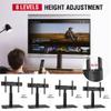 Swivel Universal TV Stand for 32-75 inch TVs with Tilt Down/Up, 8 Levels Height Adjustable Table Top TV Mount Stand with Stable Heavy Duty Tempered Glass Base, MAX VESA 600x400 mm, up to 99lbs, Black view 4