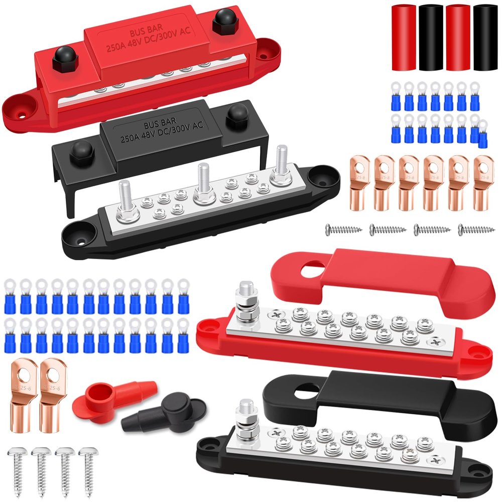Aienxn 12V Red Marine Terminal Block Bus Bar