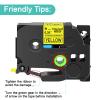 NineLeaf 3pk Compatible for Brother P-Touch TZe-S621 TZ-S621 TZe-621 TZ-621 9mm 0.35 Black on Yellow Extra Strength Label Tape for PT-D450 PT-D400VP PT-D600 PT-D610BT Label Maker view 4