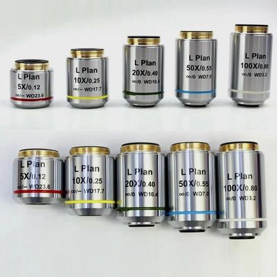 Infinite Working Distance Infinite Plane Objective Lens 2.5X 5X 10X 50X 100X for RMS Thread metallographic Microscope(100X)