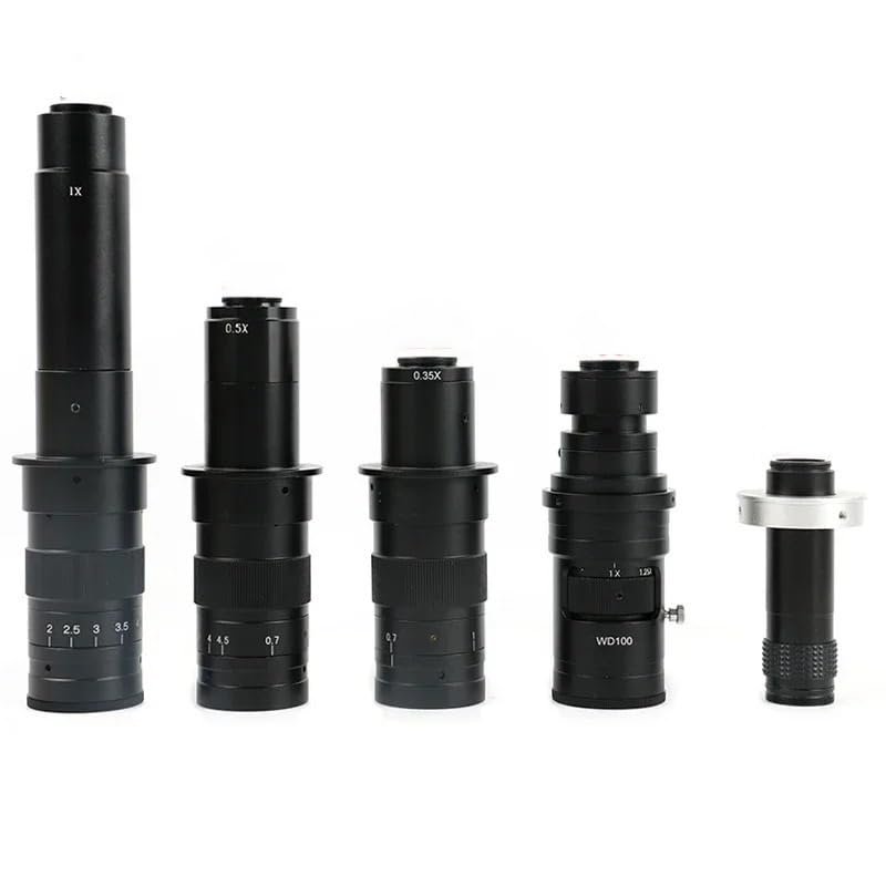 Adjustable 180X 120X 300X 200X 130X Zoom C-Mount Lens 0.7X~4.5X Magnification 25mm for HDMI USB Industrial Video Microscope Camera(500X)