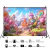 10x6.5ft Candyland Backdrop Fantasy Cute Pink Candy Castle Photography Background Candyland Theme Girls Birthday Party Decorations Banner Photo Studio Props view 2
