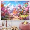 10x6.5ft Candyland Backdrop Fantasy Cute Pink Candy Castle Photography Background Candyland Theme Girls Birthday Party Decorations Banner Photo Studio Props view 3