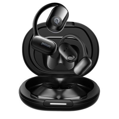 Picun True Wireless Open Ear Headphones, 5.4 Bluetooth, Ultra Comfort Secure Fit, Sport Earbuds with 80H Playtime, IPX5 Waterproof Sweatproof, Dual Mic Clear Call, Wireless Earbuds for Running Workout