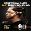 Picun True Wireless Open Ear Headphones, 5.4 Bluetooth, Ultra Comfort Secure Fit, Sport Earbuds with 80H Playtime, IPX5 Waterproof Sweatproof, Dual Mic Clear Call, Wireless Earbuds for Running Workout view 2