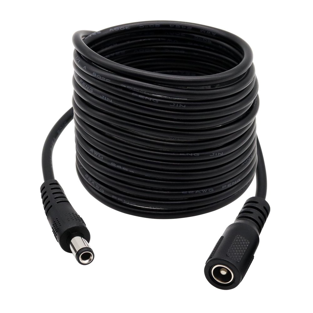 5.5mm x 2.5mm DC Power Extension Cable, 10FT 5.5x2.5mm Extension Cord Male to Female Plug Jack Power Supply Adapter Cable for Security Camera CCTV Surveillance IP Camera LED Strip DVR Router