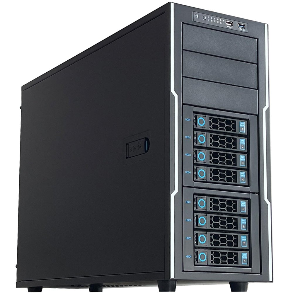 DirectNine Basics ZhenLoong 8 Hard Drive Bay hot-swap Full Tower NAS Computer case ITX MATX ATX EATX EEB Server GPU Graphic Workstation Chassis with SATA3.0 backplane