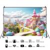 15x10ft Candyland Backdrop Fantasy Sweet Candy Castle Cream Photography Background Candyland Theme Boys Girls Birthday Party Decorations Banner Photo Studio Props view 2