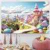 15x10ft Candyland Backdrop Fantasy Sweet Candy Castle Cream Photography Background Candyland Theme Boys Girls Birthday Party Decorations Banner Photo Studio Props view 3