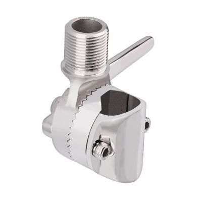 Bingfu VHF Marine GPS Antenna Mount Stainless Steel Adjustable Ratchet Base Fixed Mount Bracket - Installation Range 0.87" - 1" for Pole Rail Boat RV