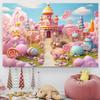 12x8ft Candyland Backdrop Fantasy Sweet Candy Castle Photography Background Girls Birthday Candyland Theme Party Decorations Banner Photo Studio Props view 3