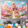 12x8ft Candyland Backdrop Fantasy Sweet Candy Castle Photography Background Girls Birthday Candyland Theme Party Decorations Banner Photo Studio Props view 4