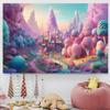 15x10ft Candyland Backdrop Fantasy Candy Forest Castle Pink Candy Mountain Photography Background Candy Theme Kids Birthday Party Decorations Banner Photo Studio Props view 3