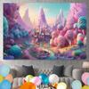 15x10ft Candyland Backdrop Fantasy Candy Forest Castle Pink Candy Mountain Photography Background Candy Theme Kids Birthday Party Decorations Banner Photo Studio Props view 4