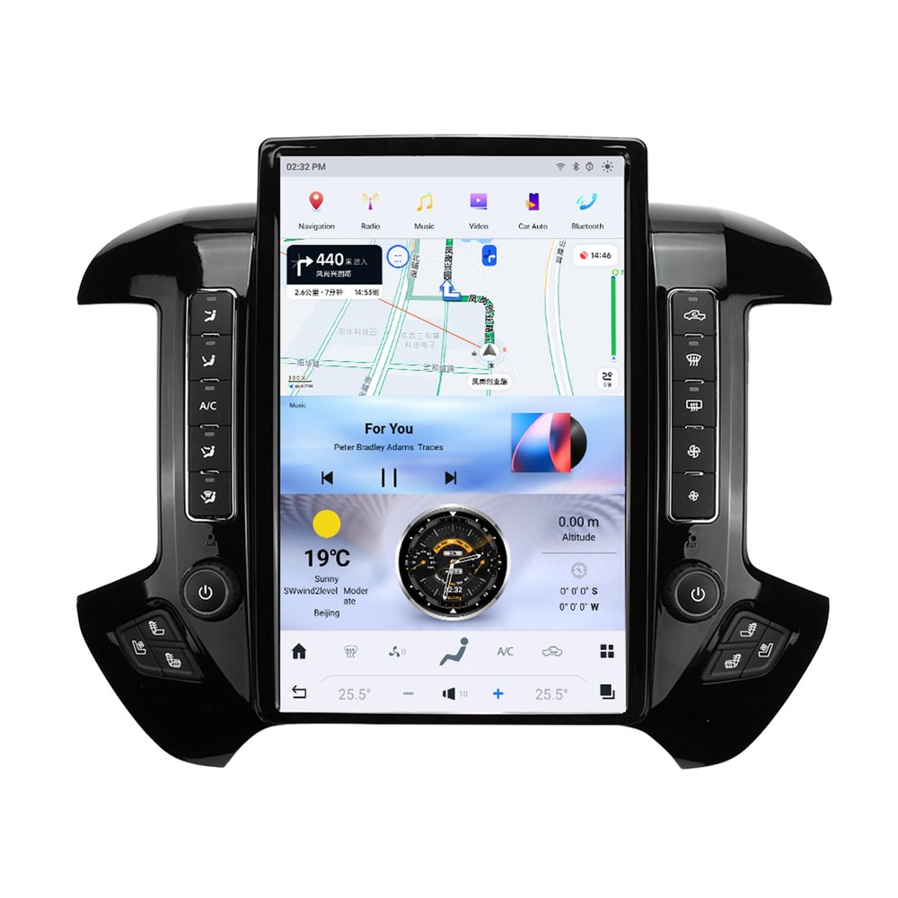ZWNAV New UI 14.4 inch Android 13 GPS Navigation Wireless Carplay Multimedia Player Car Radio for Chevrolet Silverado GMC Sierra 2014-2018 (8RAM-128ROM)