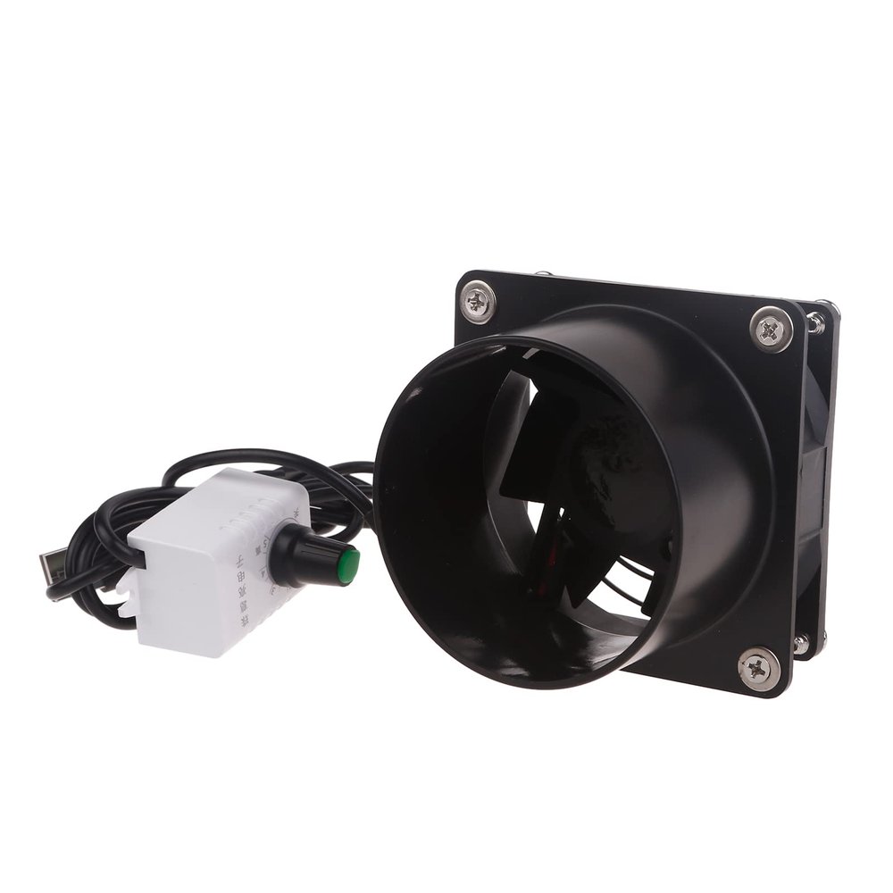 QIXIAMO USB Adjustable Speed Solder Smoke Absorber Fume Extractor Fan Pipe Duct Exhuast Fan with Pipe Tube Ventilation Fan, 7x7cm