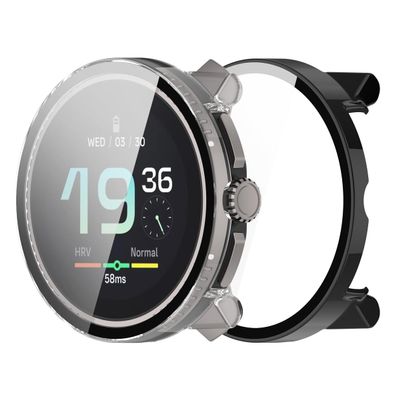 Case Compatible for Suunto Race Screen Protector, All-Round PC Case Compatible for Suunto Race Smartwatch (Clear/Black)