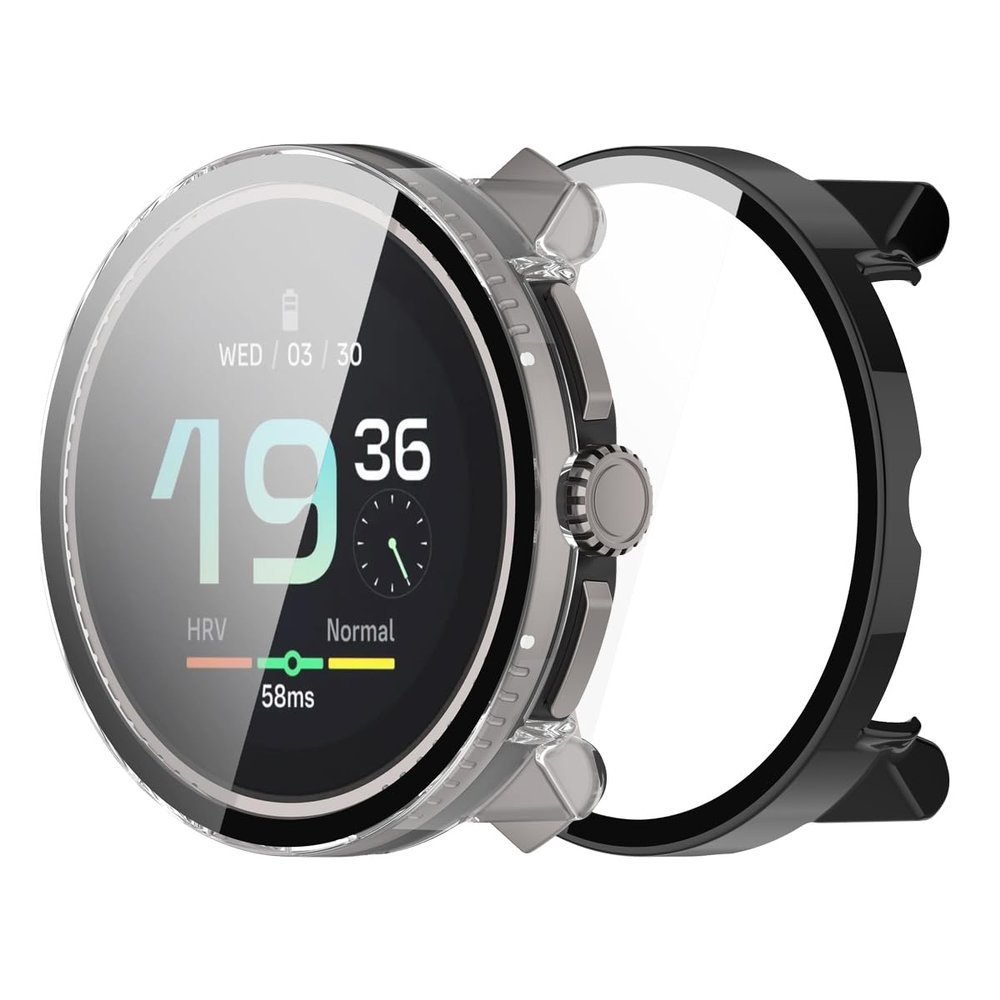Case Compatible for Suunto Race Screen Protector, All-Round PC Case Compatible for Suunto Race Smartwatch (Clear/Black)