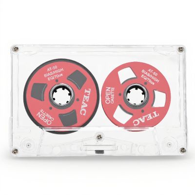 Reel to Reel Blank Cassette Tape, Normal Bias 50 Minutes Recording Tape, for Music Recording (Red)