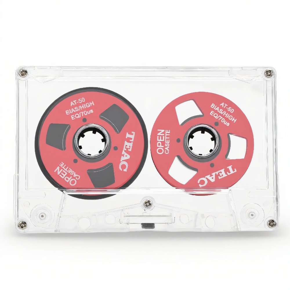 Reel to Reel Blank Cassette Tape, Normal Bias 50 Minutes Recording Tape, for Music Recording (Red)