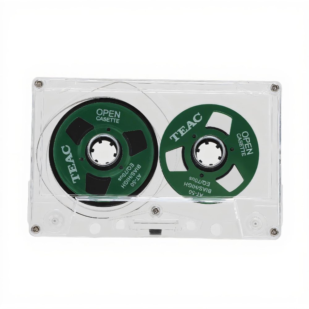 Reel to Reel Blank Cassette Tape, Normal Bias 50 Minutes Recording Tape, for Music Recording (Green)