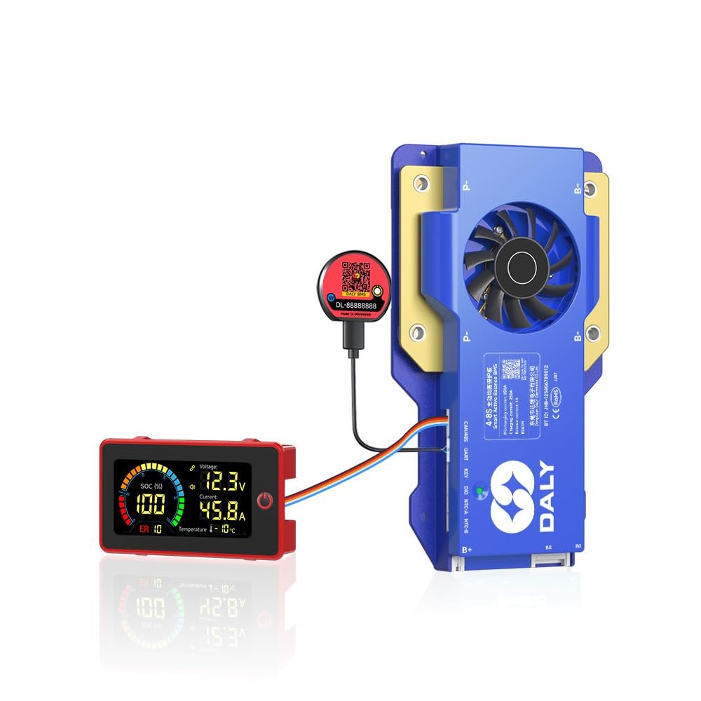 100BALANCE 250A 4-8S CAN Version SmartActive Balance BMS & WiFi Module & 3.0inch LCD Display Set