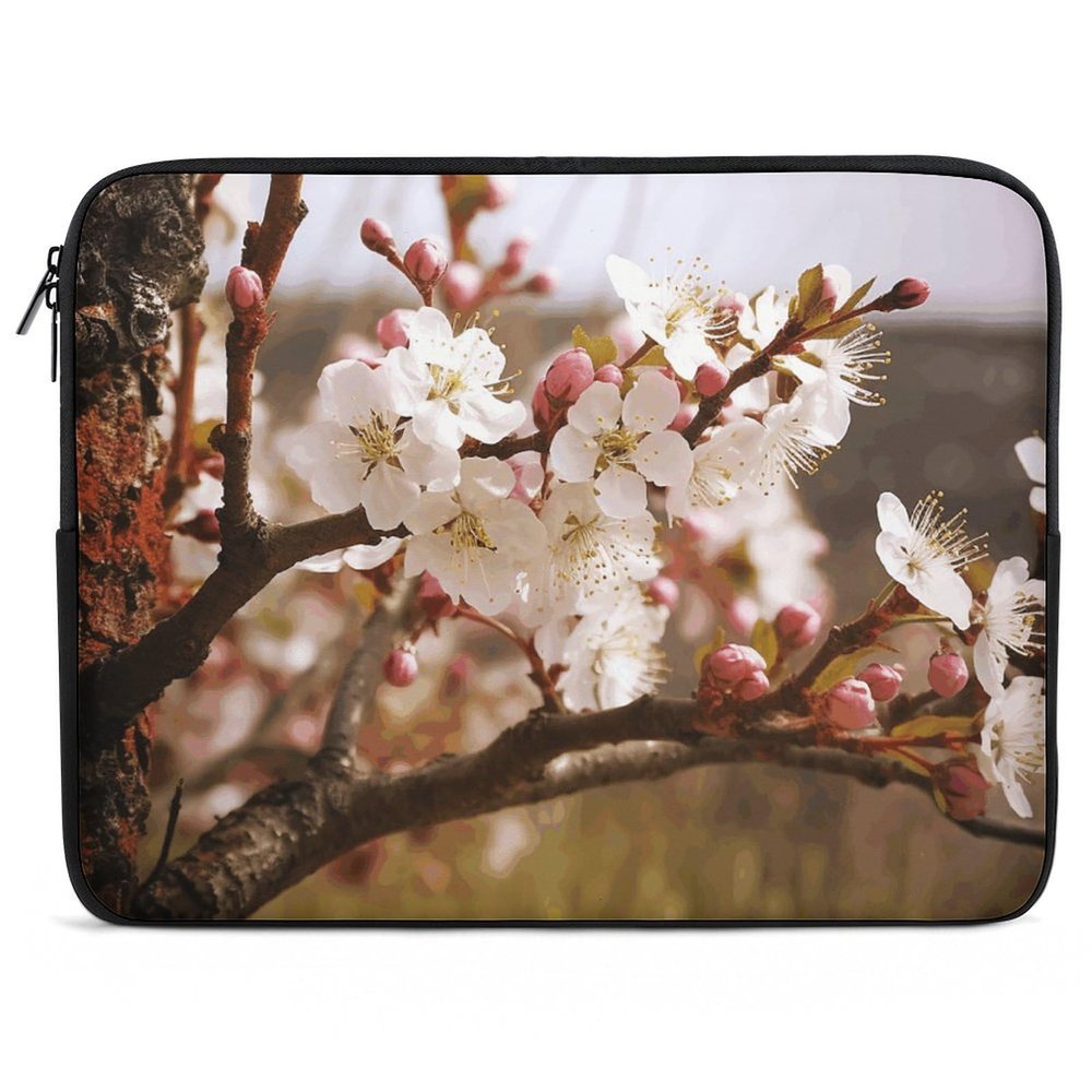 17inch Laptop Sleeve Bag Plum Tree Blossom Laptop Bag Shockproof Computer Carrying Cover Slim Briefcase Handbag