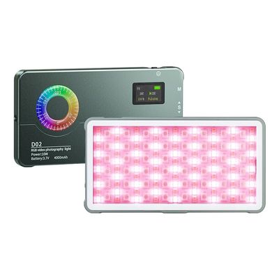 Andoer Pocket RGB Video Light 10W Portable LED Fill Light Panel 2500K-9000K Dimmable 20 Scene Lighting Effects Built-in Battery with Cold Shoe Adapter for Vlog Live Streaming Video Conference Lighting
