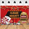 15x10ft Game Night Backdrop Jackpot Gamble Gaming for Boys Birthday Photography Background Turntable Dice Chess Card Playing Card Banner Decorations Men Adults Gaming Party Photo Booth Prop view 1