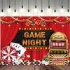 15x10ft Game Night Backdrop Jackpot Gamble Gaming for Boys Birthday Photography Background Turntable Dice Chess Card Playing Card Banner Decorations Men Adults Gaming Party Photo Booth Prop view 2
