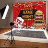 15x10ft Game Night Backdrop Jackpot Gamble Gaming for Boys Birthday Photography Background Turntable Dice Chess Card Playing Card Banner Decorations Men Adults Gaming Party Photo Booth Prop view 4