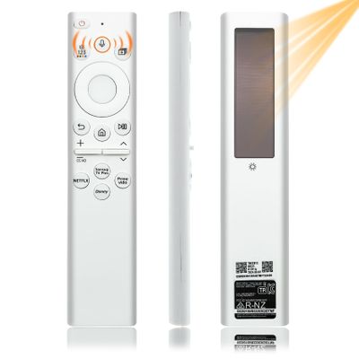 BN59-01391A TM2281E Fit for Samsung TV Remote Compatible with Samsung Frame TV Remote 2021-2024 Neo LED Smart 4K Ultra HD TV, with Bluetooth Rechargeable Solar Cell, 4 Shortcut Buttons, White