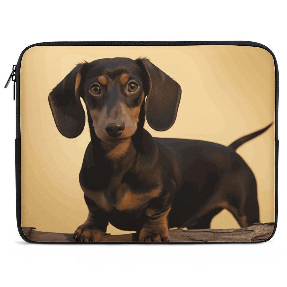 15inch Laptop Sleeve Bag A Cute Dachshund Laptop Bag Shockproof Computer Carrying Cover Slim Briefcase Handbag