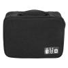Data Cable Charger Bag, Large Capacity Portable Electronic Accessory Storage Case for Mobile HDD Laptop Power Cord (BLACK view 1