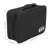 Data Cable Charger Bag, Large Capacity Portable Electronic Accessory Storage Case for Mobile HDD Laptop Power Cord (BLACK view 3