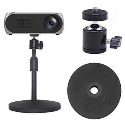 Coret Desktop Mini Projector Stand, for Projector CCTV DVR, Angle Adjustable Mini Projector Stand 3/8in Mounting Screw with 1/4 Screw 360 Rotatable Adapter Ball Head