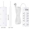 25 FT Power Strip with Surge Protection 1625W/13A, 14 Outlets and 4 USB Ports (1 USB-C), 16AWG, 1700J Flat Plug, White, ETL Listed view 2