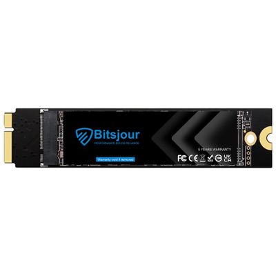 Bitsjour 512GB SSD Replacement for Apple MacBook Air Mid 2012 13" A1466 EMC 2558, 11" A1465 EMC 2559, 3D NAND TLC Internal Hard Drive Upgrade Storage and Speed, MacOS Preloaded