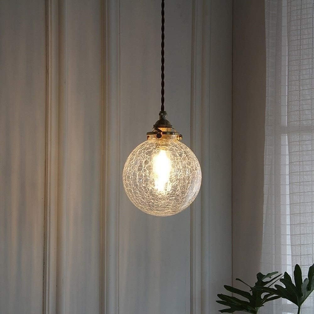 DXYC Nordic Industrial Vintage Loft Simple Glass Ball Pendant Light E27 Chandelier for Kitchen Dining Room Bedroom Ceiling Hanging Lamp