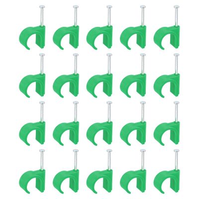 uxcell 50Pcs Cable Wire Clips, Nail in Cable Clips 20mm/0.79", Plastic Round Ethernet Cable Clips for Cable Management, Wall, Ethernet, TV, Construction, Indoor and Outdoor Use, Green
