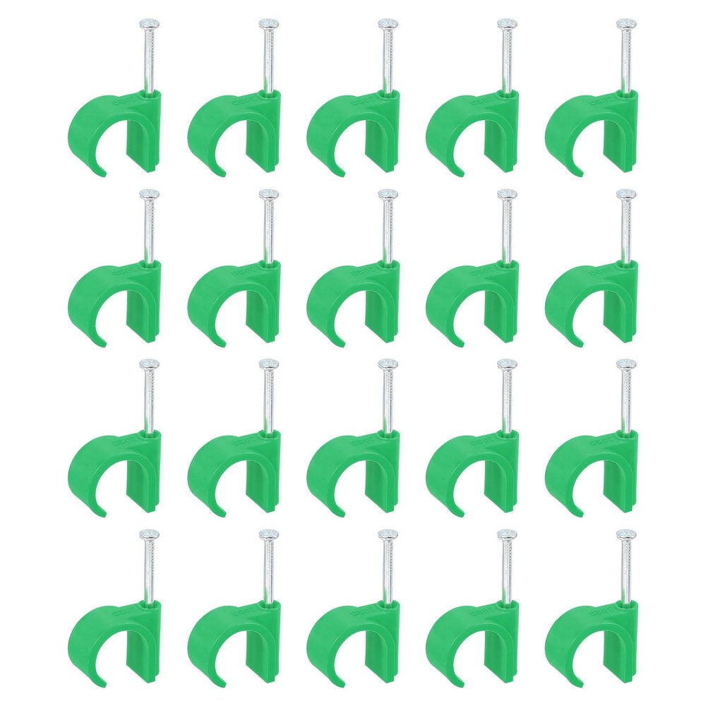 uxcell 50Pcs Cable Wire Clips, Nail in Cable Clips 20mm/0.79", Plastic Round Ethernet Cable Clips for Cable Management, Wall, Ethernet, TV, Construction, Indoor and Outdoor Use, Green