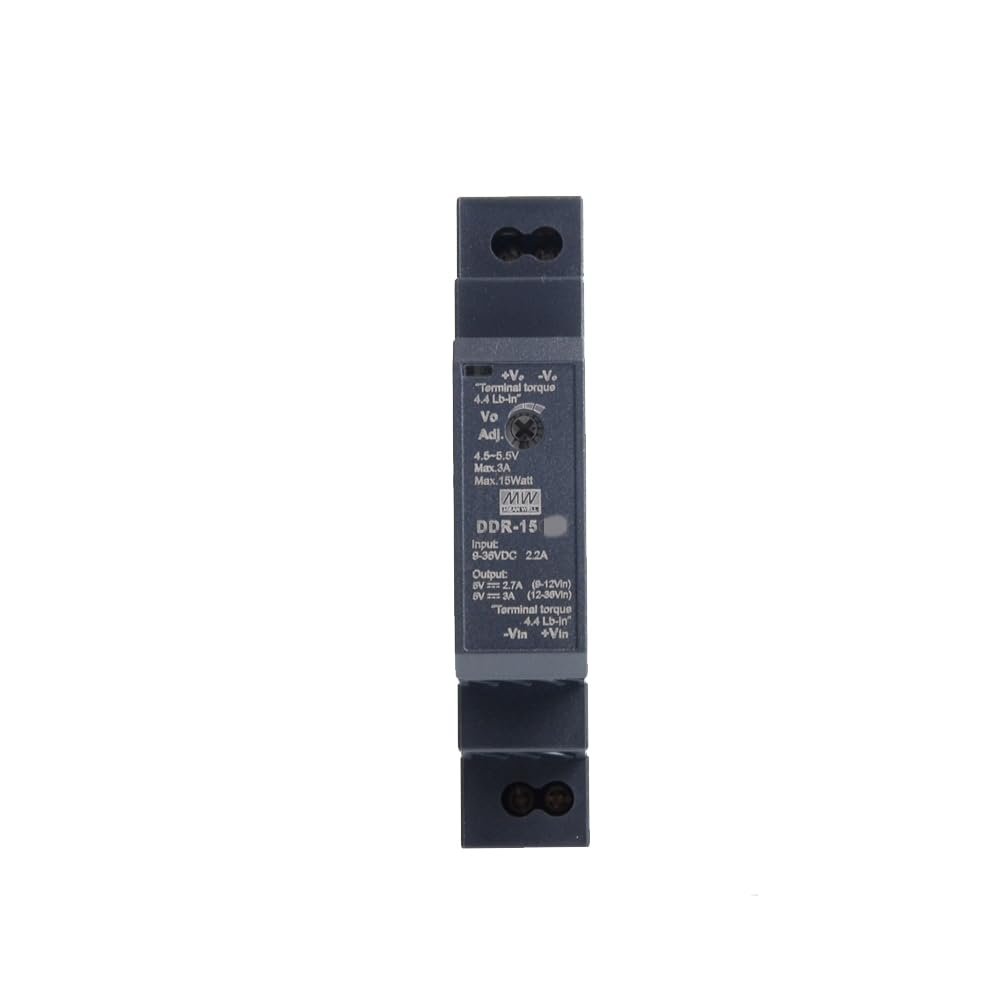 Mean Well DDR 15W 1A Power Supply Converter DC/DC Industrial DIN Rail DDR-15L-15 Switching Power Supply Driver Transformer for Factory Automation Electromechanical Equipment Etc