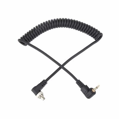 2.5mm to Male Flash PC Sync Cable Cord, Coiled Wire for Various Cameras
