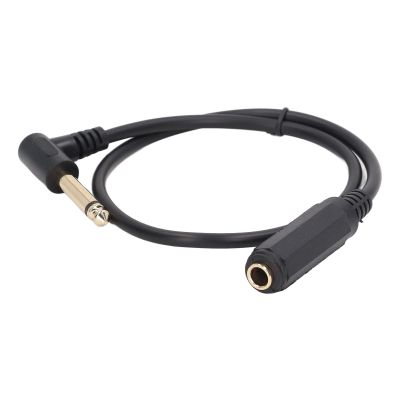 0.5M 1/4" Mono Right Angle Cable 6.35mm Male to Female Splitter Stereo Cable Microphone Adapter for DVD Players MP3 or MP4 Playback