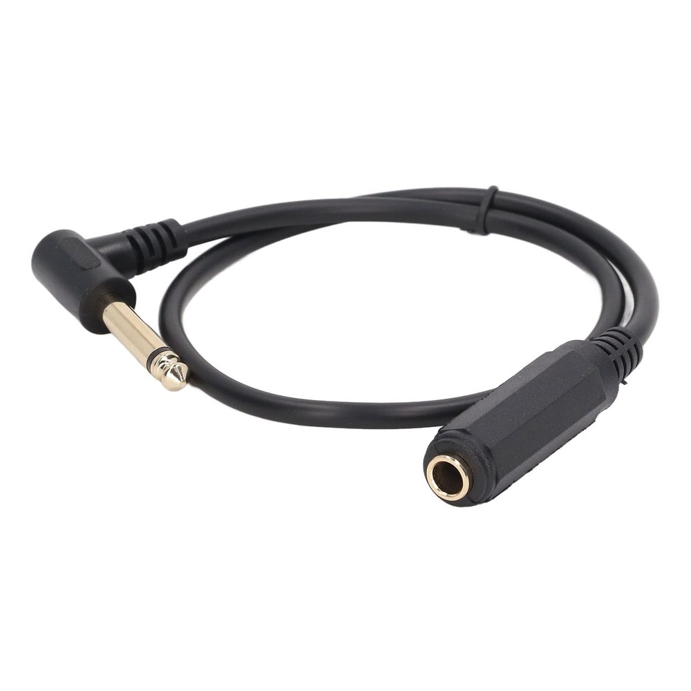 0.5M 1/4" Mono Right Angle Cable 6.35mm Male to Female Splitter Stereo Cable Microphone Adapter for DVD Players MP3 or MP4 Playback