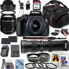 Canon EOS 4000D / Rebel T100 DSLR Camera with EF-S 18-55MM +420-800mm f/8.3 HD Telephoto Zoom Lenses with T Mount + 50'' Tripod+Deluxe Accessory Bundle, Black (Renewed) view 1