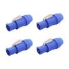 Seetronic SAC3FCA Lockable 3-Pin Power-in Connector | 20A Indoor Powercon Plug for Stage Lighting, Sound Consoles, LED Panels, Power Amplifiers, Audio Racks, and AV Equipment (Blue, Male, 4PC) view 1