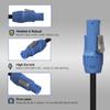 Seetronic SAC3FCA Lockable 3-Pin Power-in Connector | 20A Indoor Powercon Plug for Stage Lighting, Sound Consoles, LED Panels, Power Amplifiers, Audio Racks, and AV Equipment (Blue, Male, 4PC) view 2