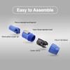 Seetronic SAC3FCA Lockable 3-Pin Power-in Connector | 20A Indoor Powercon Plug for Stage Lighting, Sound Consoles, LED Panels, Power Amplifiers, Audio Racks, and AV Equipment (Blue, Male, 4PC) view 3